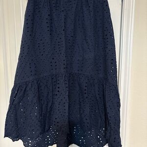 Joie Midnight Blue Eyelet A-Line Skirt